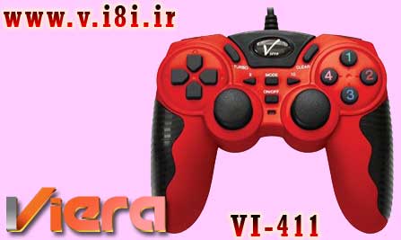 فروشگاه اينترنتي كبوتر-شركت ويرا-Game Pad گيم پد شوك دار تك نفره كامپيوتر-مدل: VI-411