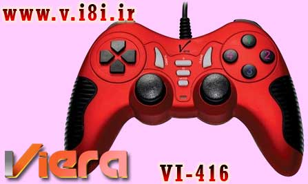 فروشگاه اينترنتي كبوتر-شركت ويرا-Game Pad گيم پد شوك دار تك نفره كامپيوتر-مدل: VI-416