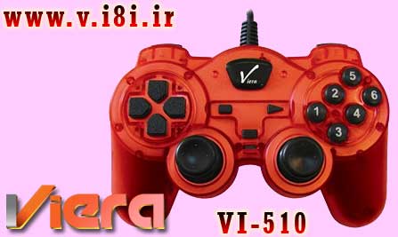 فروشگاه اينترنتي كبوتر-شركت ويرا-Game Pad گيم پد شوك دار تك نفره كامپيوتر-مدل: VI-510