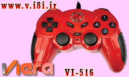 فروشگاه اينترنتي كبوتر-شركت ويرا-Game Pad گيم پد شوك دار تك نفره كامپيوتر-مدل: VI-516