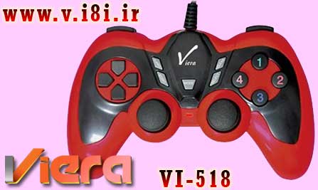 فروشگاه اينترنتي كبوتر-شركت ويرا-Game Pad گيم پد شوك دار تك نفره كامپيوتر-مدل: VI-518