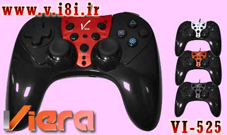 فروشگاه اينترنتي كبوتر-شركت ويرا-Game Pad گيم پد شوك دار تك نفره كامپيوتر-مدل: VI-525