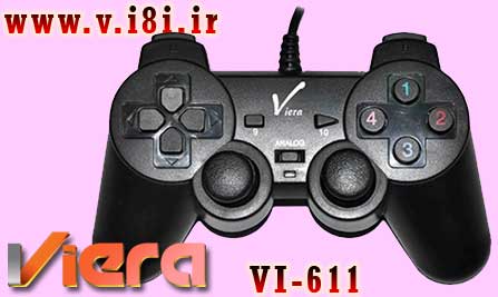 فروشگاه اينترنتي كبوتر-شركت ويرا-Game Pad گيم پد شوك دار تك نفره كامپيوتر-مدل: VI-611