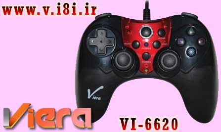 فروشگاه اينترنتي كبوتر-شركت ويرا-Game Pad گيم پد شوك دار تك نفره كامپيوتر-مدل: VI-6620