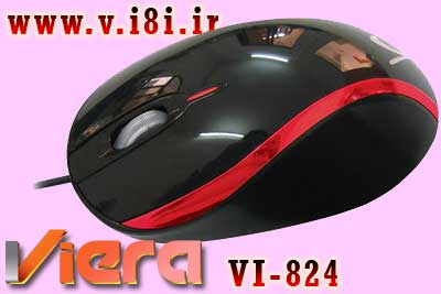 موس سيم دار اپتيكال نوري با سيم و رابط يو اس بي توليد شده توسط شركت ويرا،مدل: مدل VI-824